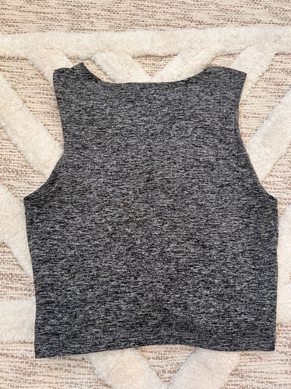 Joah Brown Marathon Crop Tank Twist front XS/S Heathered Marled Grey - Picture 4 of 5